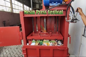 Mesin Press Hidrolik Vertical Sampah, Kardus, Botol Plastik Dan Jerami